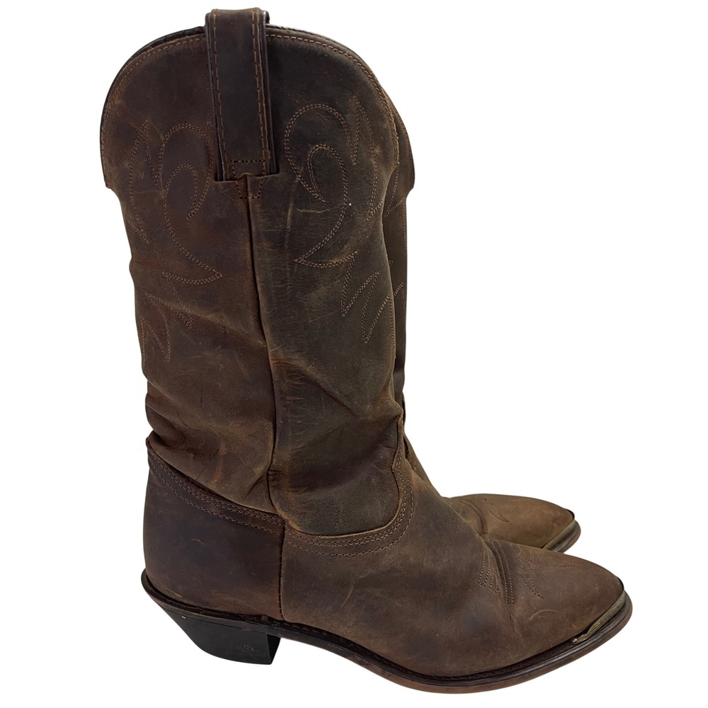 Durango Distressed Slouch Western Boots Women 8M Brown Leather RD542 Cowboy